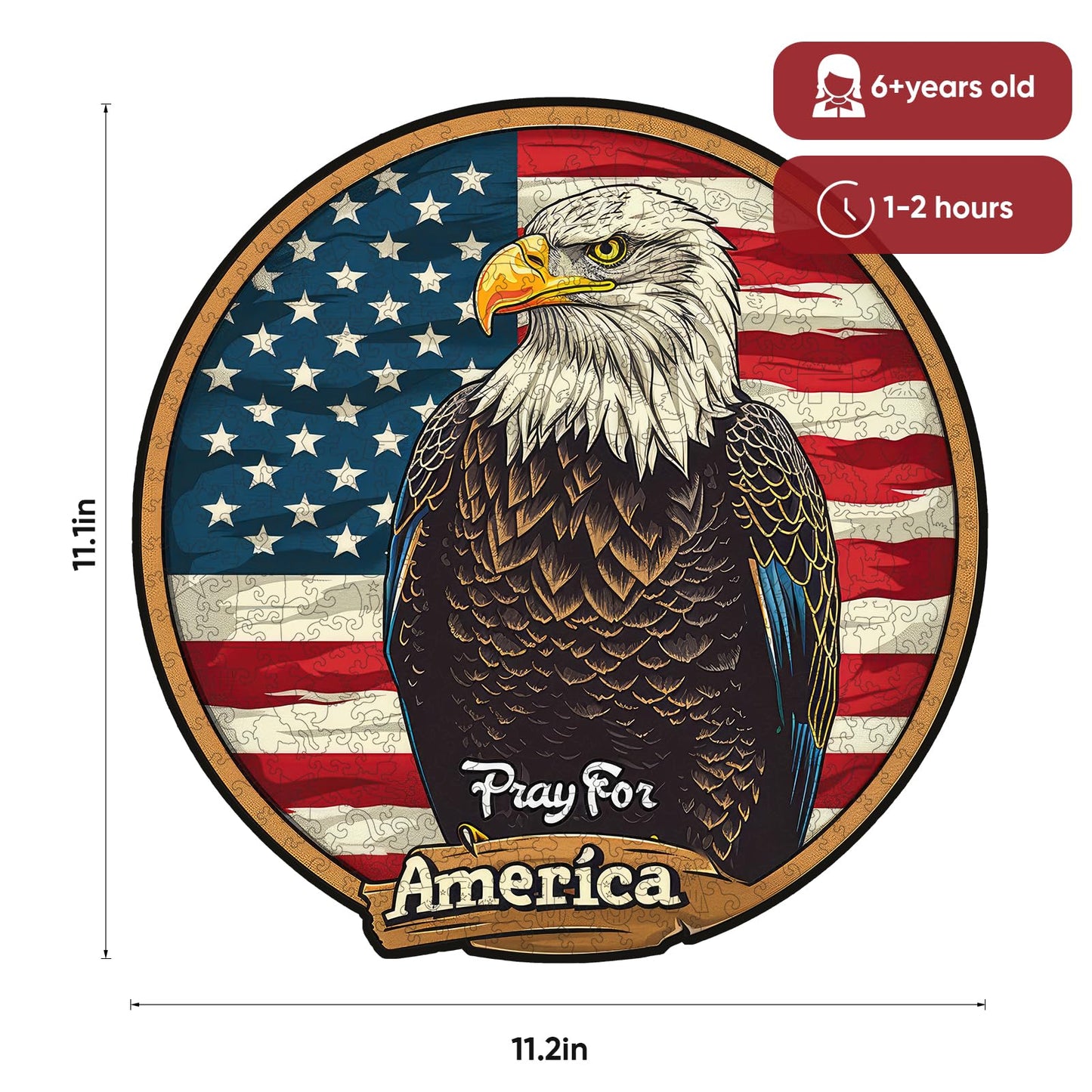 Reouinty Wooden Puzzle For Adults, Eagle Wooden Jigsaw Puzzles(11.1 * 11.2In-200Pcs), Beautiful Wooden Puzzle With Box Birthday