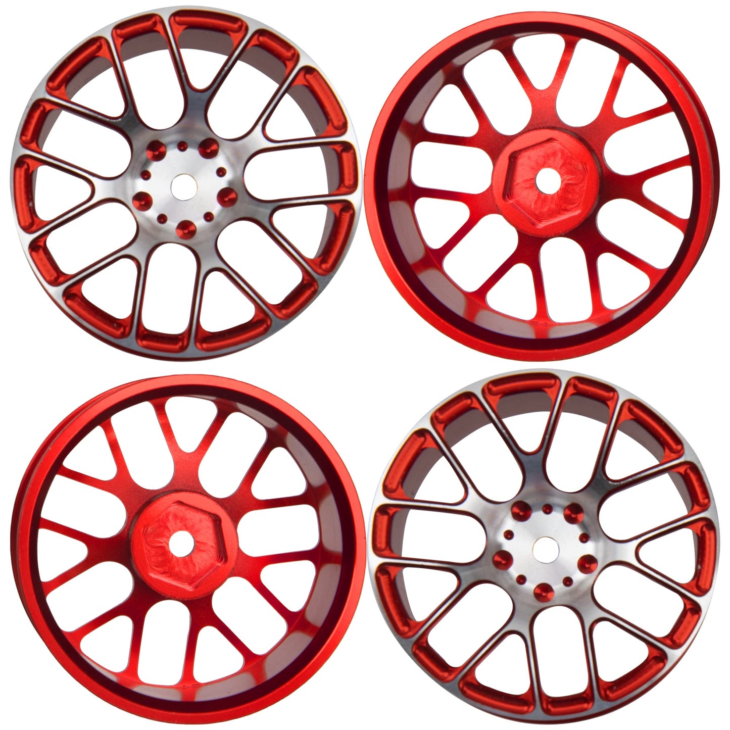4Pcs Vgoohobby Aluminum Wheel Rims 12mm Hex Hub Width 26mm Compatible with 1/10 Tamiya TT-01 Kyosho RedCat Sakura HSP HPI 1/10 O