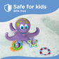 Nuby Floating Octopus Toy With 3 Hoopla Rings - Baby Bath Toy For Boys And Girls - 18+ Months - Purple (Pack Of 1)