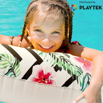 Playtek Toys Tropical Floral Print Tube Inflatable Pool Float, Round Tube (Pt8024)