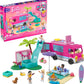 Mega Construx Barbie Dream Camper Adventure Building Toy Set, 580 Pieces, 4 Micro-Dolls, Pink, Ages 6+, Plastic