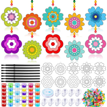 WinnerWhy 30 Sets Mothers Day Suncatchers Window Art Kits, Spring DIY Sun Catchers Crafts Paint Your Own Window Ornaments for B
