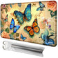 Rwutytiul Butterfly Card Playmat 24 X 14 Inch With Tube Bag, Card Gameplay Playmat With Zones Commander Deck Board Mtg Rpg Ccg T