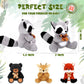 Zomiboo Woodland Stuffed Animal Toy Set - 4 Piece Plush Jungle Animals, Black