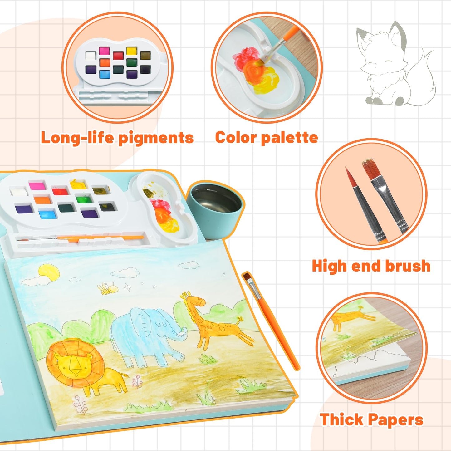 Watercolor Paint Set, All In One Painting Books For Toddlers, Mess Free Coloring Books For Kids, Magic Book Art Craft Supplies W