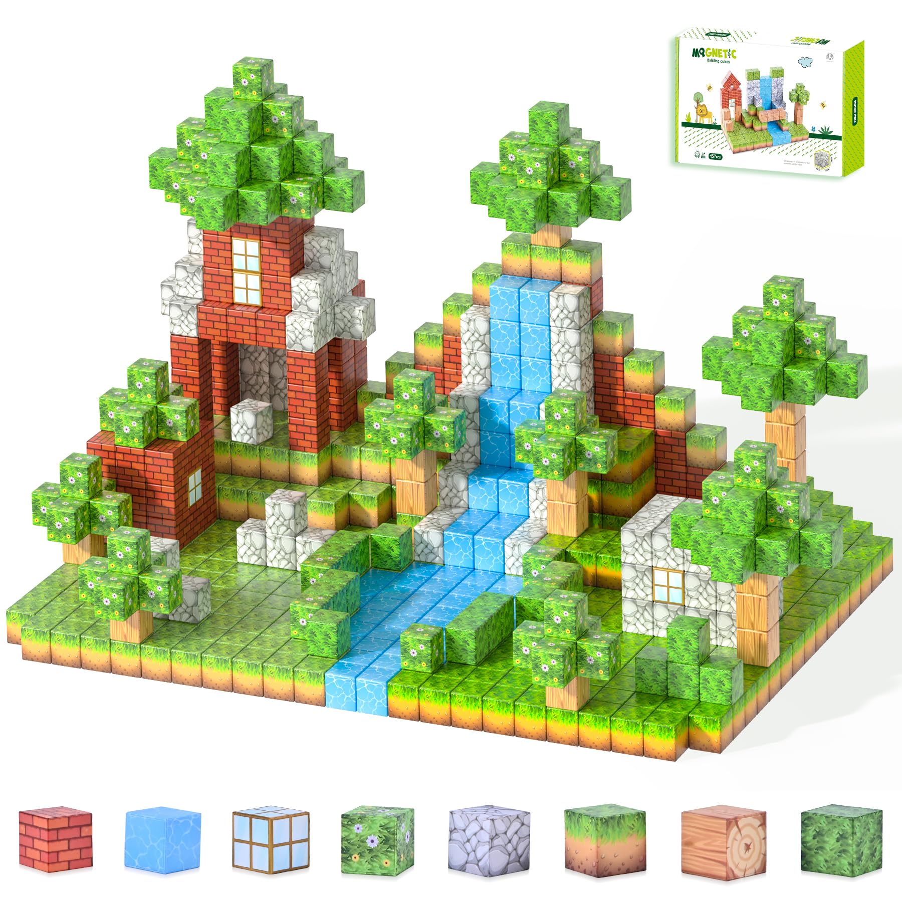 HOTERA Magnetic Blocks 157PCS  1 Inch Magnetic Building Blocks Set  Magnet Cubes Stacking Toy for Kids  STEM Montessori Sensory Toys  Christmas Birthday Gifts for Boys Girls Age 3 4 5 6 7 8 Years Old