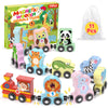 11 Pcs Magnetic Train Set Montessori Toys For 1 2 3 Years Old Toddlers Boys Girls, Wooden Animals Preschool Learning Activities