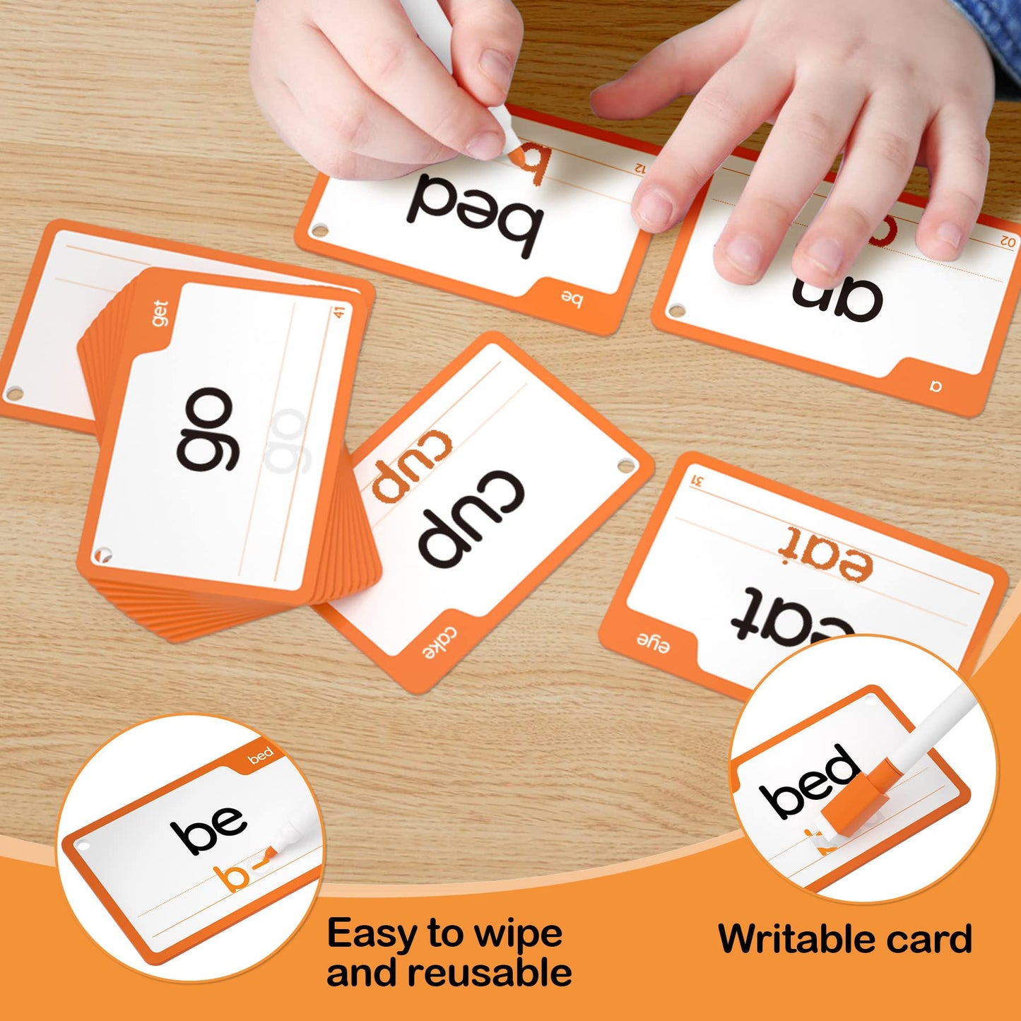 Wjpc 58 Cards, 116Pcs High Frequency Sight Words Flash Cards For (Pre-K, Pre-Kindergarten, Kindergarten, 4,5, 6Years Ages Kids B