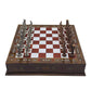 15 Handmade Chess Set With British Army Metal Chess Pieces, Luxury Storage Chess Board, For All Ages, Ideal For Father, (Rose)