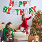 TONIFUL Mylar Foil Birthday Banner, 16 Inch Red Green Silver Happy Birthday Sign for Kids & Adults Party Decorations