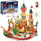 CUBIMANA 2025 Christmas Castle Roller Coaster Building Set with Lights - 1232PCS Christmas Village Rollercoaster Building Blocks Toy House Xmas Train Tree Santa Claus Gifts for mature-themeds Kids Boys Girls