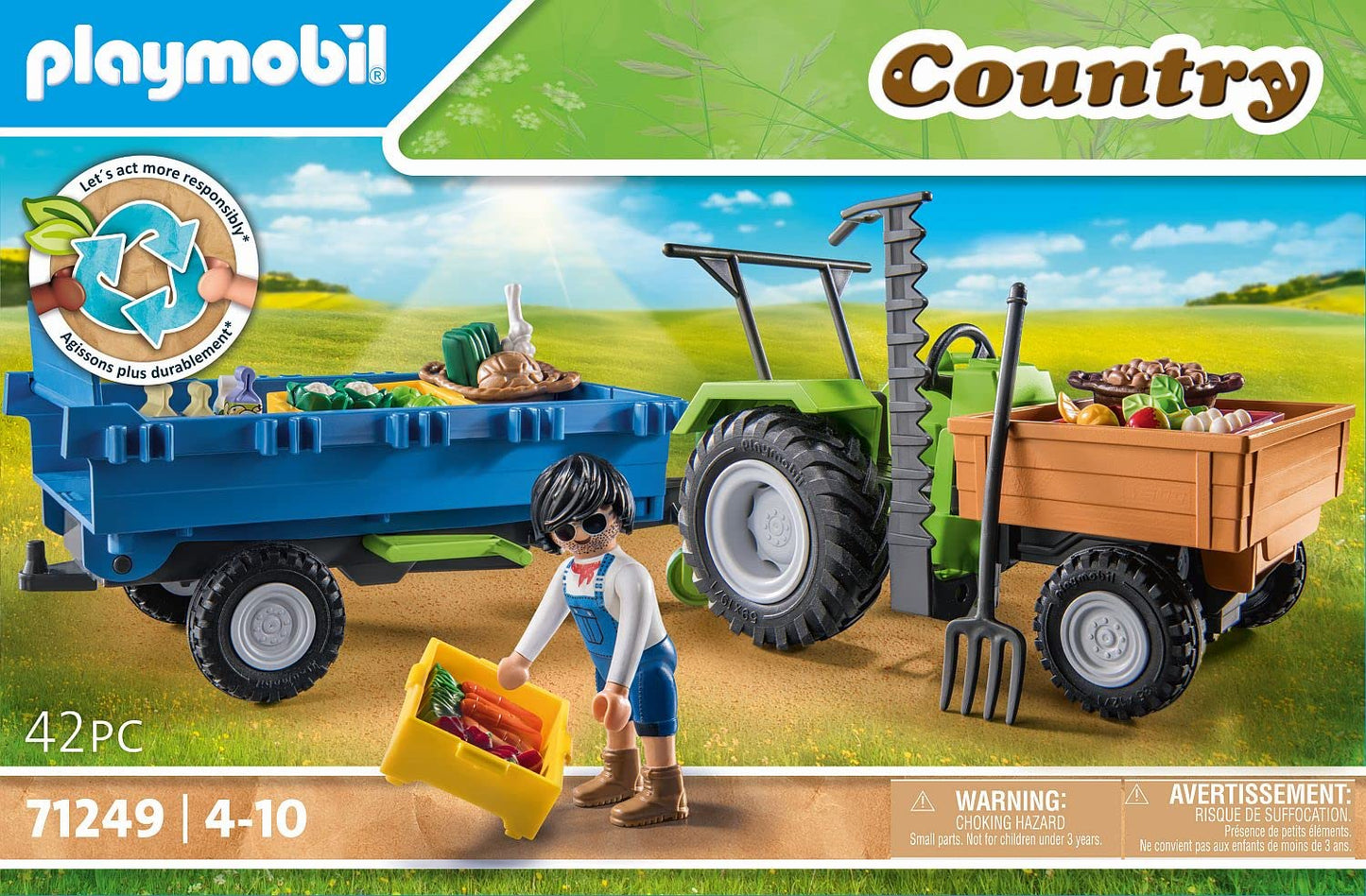 Playmobil Harvester Tractor With Trailer