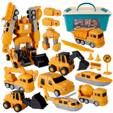 Magnetic Transform Engineering Car Assembled Toys with Storage Box, Activities Construction Vehicles Toys for 5-7 Kids, 2024 Tod