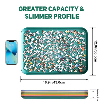 Nariolar Extra-Large Puzzle Sorting Trays, 6 Pack, Stackable, 16.9 x 12, for 2000/3000/5000 Puzzle Pieces