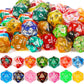 Skylety 200 Pieces Polyhedral Dice Sets with Black Pouch Compatible with RPG MTG Tabletop Role Playing Table Games Multi Colored
