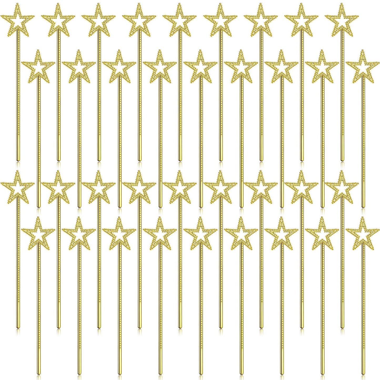 Meanplan 36 Pcs 13 Inch Fairy Wands Princess Magic Star Wands Fairy Angel Witch Sticks Fairy Costume Accessories for Women Girls