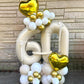 Paticool 40 Inch Beige Number Balloon 6, Large Cream Number Foil Mylar Balloons For Birthday Party Celebration Decorations Suppl