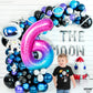 Katchon, Giant Rainbow Number 6 Balloon - 40 Inch | Galaxy Number 6 Balloon | 6 Balloon Number For Birthday Girl | Number Six Birthday Balloon For 6Th Birthday Decorations | 6Th Birthday Balloons