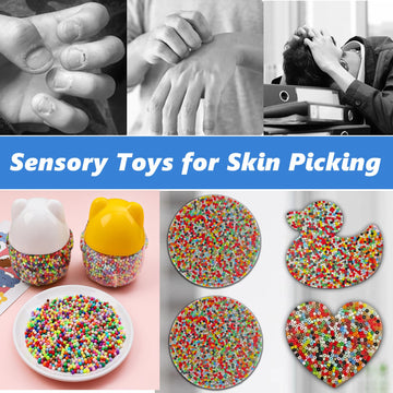 Picky Pad Skin Picking Fidget Toy, Silicone Big Picking Fidget Pad More Beads Duck Shape Trichotillomania Toys for Skin Pickers