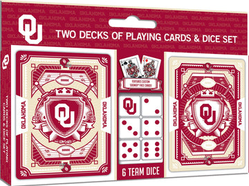Masterpieces Game Day - NCAA Oklahoma Sooners 2-Pack Playing Cards & Dice Pack - Officially Licensed Set for mature-themeds and Family