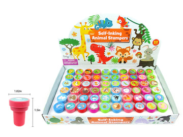 TINYMILLS 60 Pcs Animals Assorted Stampers for Kids Party Favor Goodie Bag Prizes Classroom Rewards Pinata Filler Arts and Craft
