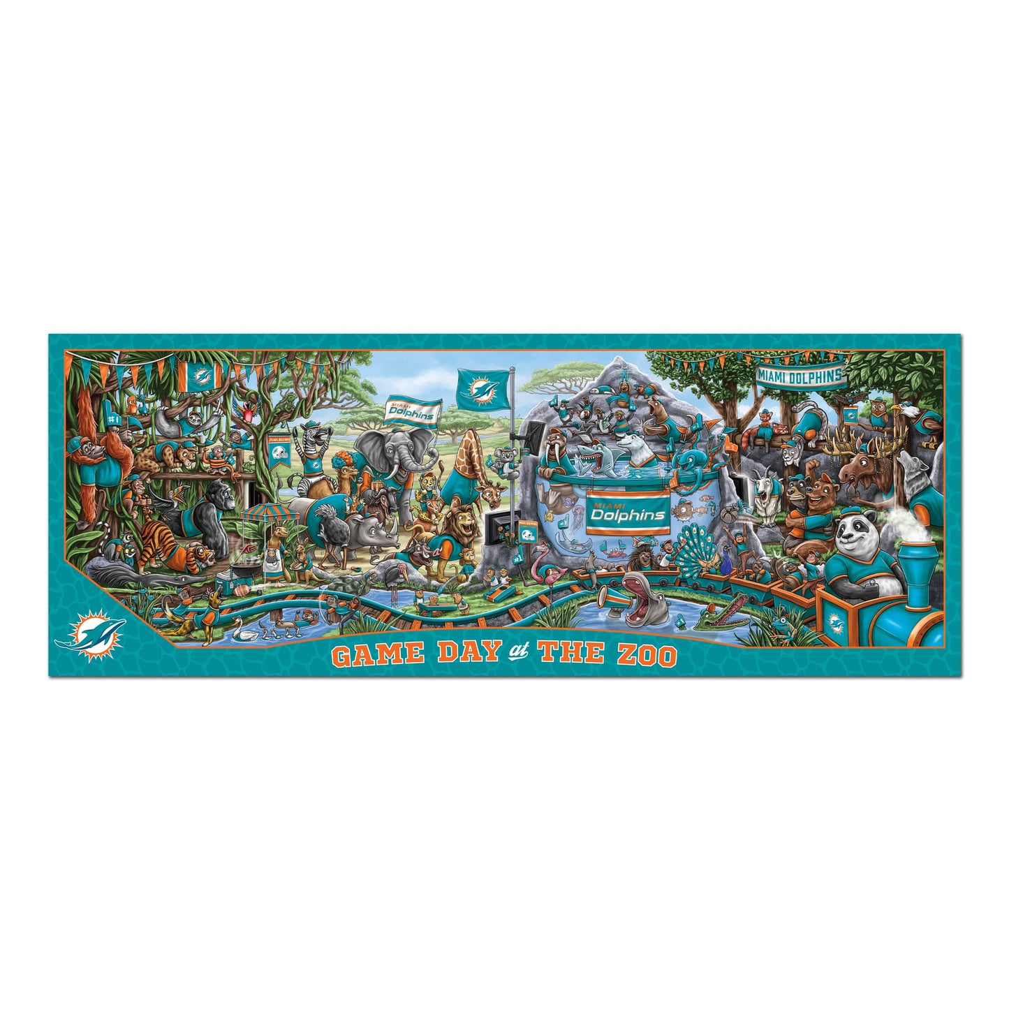 YouTheFan NFL Miami Dolphins 500pc Game Day Puzzle - Cardboard, Team Colors, Model 3703636