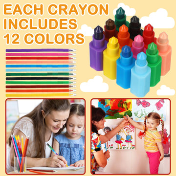 Marspark 20 Pcs Stackable Crayons Stacking Buildable Crayons Colorful Stackable Pencils Party Favors Diy Rainbow Pencil For School Office Birthday Party, 12 Colors(Bright Color,Flat)