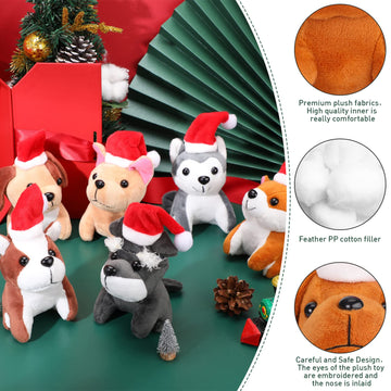 8 Pieces Plush Pets 5 Inch Stuffed Animals Bulk Assorted Cute Stuffed Pet Animal Plush Toys Small Plush Animals For Kids Halloween School Classroom Animal Themed Party Supplies Decors (Santa Style)
