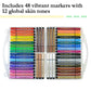 The Pencil Grip Magic Tri Stix Markers Set, 48 Assorted Colors, Non-Toxic, Washable, Includes 12 Global Skin Tone Markers, TPG-390