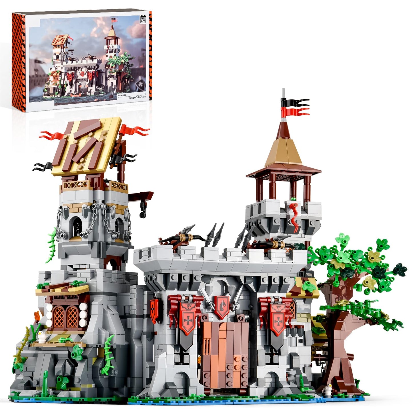 BNG Medieval Castle Building Set for mature-themed 2 in 1 Knights Castle Building Blocks House Architecture Collection Toy Home Office Decor and Creative Gift for Teen 14+(2568PCS)