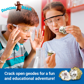 Dancing Bear 25 Break Your Own Geodes, 90% Hollow, (Large 1.75-2.5') Crack Open & Discover Amazing Surprise Crystals Inside! Educational Info And Instructions Included, Fun Party Favors & Prizes