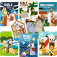 Haooryx Christian Bible Stories Coloring Books 24PCS Mini Booklets Crafts for Kids DIY Art Drawing Book with Jesus Angels Church