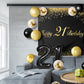 Happy 21St Birthday Balloons Black Set Decor - Cheers To 21 Years Old Party Theme Garland Banner Backdrop Decorations For Women