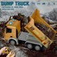 IQKidz Remote Control Dump Truck Toys - RC Construction Vehicles with Blue Warning Lights, Trucks Toy for Boys Girls 3 4 5-7 8 9