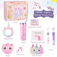 Haclury Unicorn Gifts Set For Girls Kids Toys Christmas Birthday Gift Box For Teen Girl, Little Girl Gift Age 6-8 Basket With St