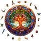 Aeekdook Wooden Puzzles for mature-themeds - Stained Glass Tree of Life Wooden Jigsaw Puzzle for mature-themeds - Unique 200-Piece Art Puzzle  enhanced Brain Teaser & Decorative Gift (11.4x11.4)
