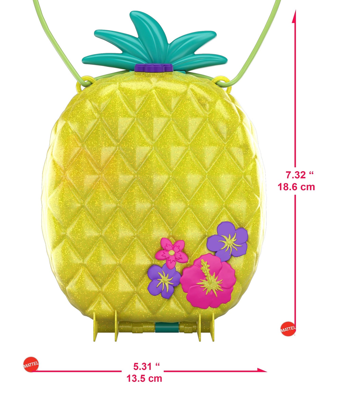 Polly Pocket 2-in-1 Travel Toy Playset with Micro Dolls, Pineapple Purse, Multicolor, Unique Size, Model GKJ64
