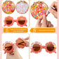Cindeer 24 Pairs Flower Sunglasses Kids DIY Round Boho Flower Sunglasses Set Includes 100 Pcs Daisy Charm 416 Letter Beads and G
