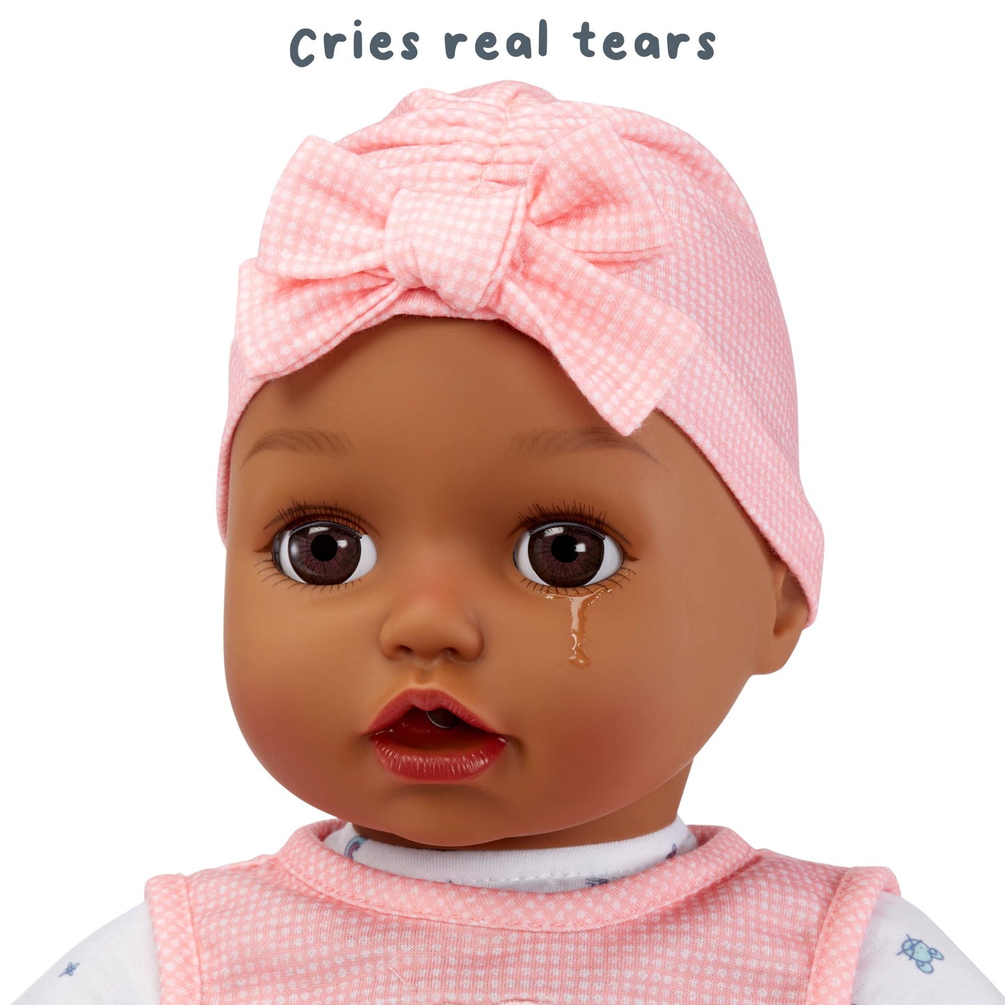 Baby Born My Real Baby Doll Harper - Dark Brown Eyes: Realistic Soft-Bodied Baby Doll Ages 3 & Up, Sound Effects, Drinks & Wets, Mouth Moves, Cries Real Tears, Eyes Open & Close, Pacifier