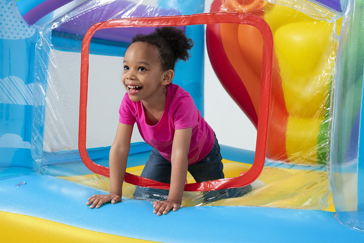Bestway Kids Hot Air Balloon Bouncer | Bouncy Castle With Built-In Trampoline And Toss Game