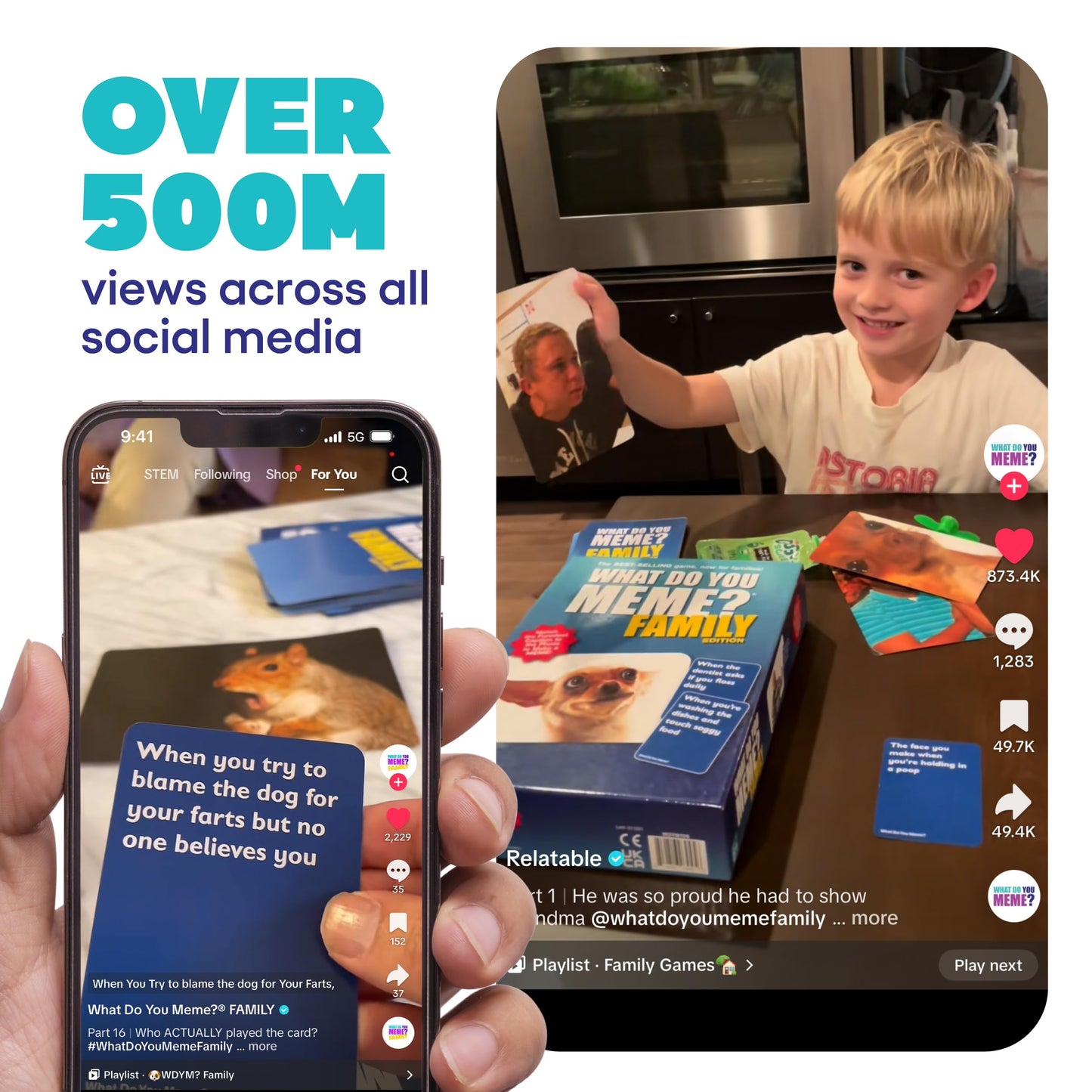 What Do You Meme? Family Edition By Relatable, Now With Refreshed Content - Kids Games 8+, Family Games For Kids And Adults, Easter Basket Stuffers, Includes 300 Caption Cards, 108 Photo Cards