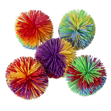 Hibery 5 Pack Monkey Stringy Balls, Great Sensory Toys Stress Balls, Rainbow Pom Bouncy Balls Games 90S Toys Fun Party Favor