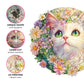 Jigfoxy Wooden Puzzles for mature-themeds  Cat in Flowers Wood Puzzles mature-themed  Unique Animal Shape Wooden Jigsaw Puzzles for mature-themeds  Birthday Gifts for Puzzle Lovers  Family  Friend (M-11.5 * 11.3in-233pcs)