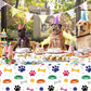 Dog Party Supplies Serve 20 - 81Pcs Plates Napkins Tablecloth Forks Set for Doggy, Kids, Dog Birthday Party Decorations Dog Them