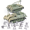 Maozyhomie Army Tank And Army Men Toys Playset, 2Pc 1:72 Us Tank-4 Models & 10Pc Toy Soldiers, Olive Drab Green Ww2 Military Veh