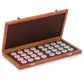 Yellow Mountain Imports Xiangqi Set - Folding Rosewood Veneer Board (16.3") & Acrylic Pieces, Brown