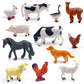 SpriteGru 12 Farm Animal Figurines for Kids  Plastic Animal Toys Tiny Portable Farm Creature Figures Playset Montessori Toys Educational Game for Homeschool Preschool Toddler Kids