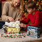 ENJBRICK Christmas House Building Set, 1378pcs, Lights, 11.42"x7.28"x8.07", White/Red/Green, Compatible with Lego