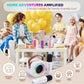 Mini Karaoke Machine for Kids with 2 Wireless Mics,Voice Changer Fun Effects,Portable Bluetooth Speaker with LED Lights,AUX/USB/