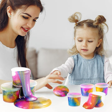 40 Packs Galaxy Slime, Party Favor For Kids Girls & Boys, Adults, Non Sticky, Stress & Anxiety Relief, Wet, Super Soft Sludge To